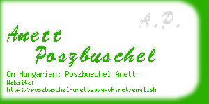 anett poszbuschel business card